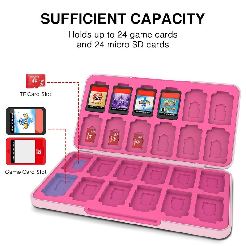 HEIYING Switch Game Card Case for Nintendo Switch 2 Accessories,Custom Pattern Memory Storage Holder with 24 Game Card Slots and 24 Micro SD Cards Slots - Image 2